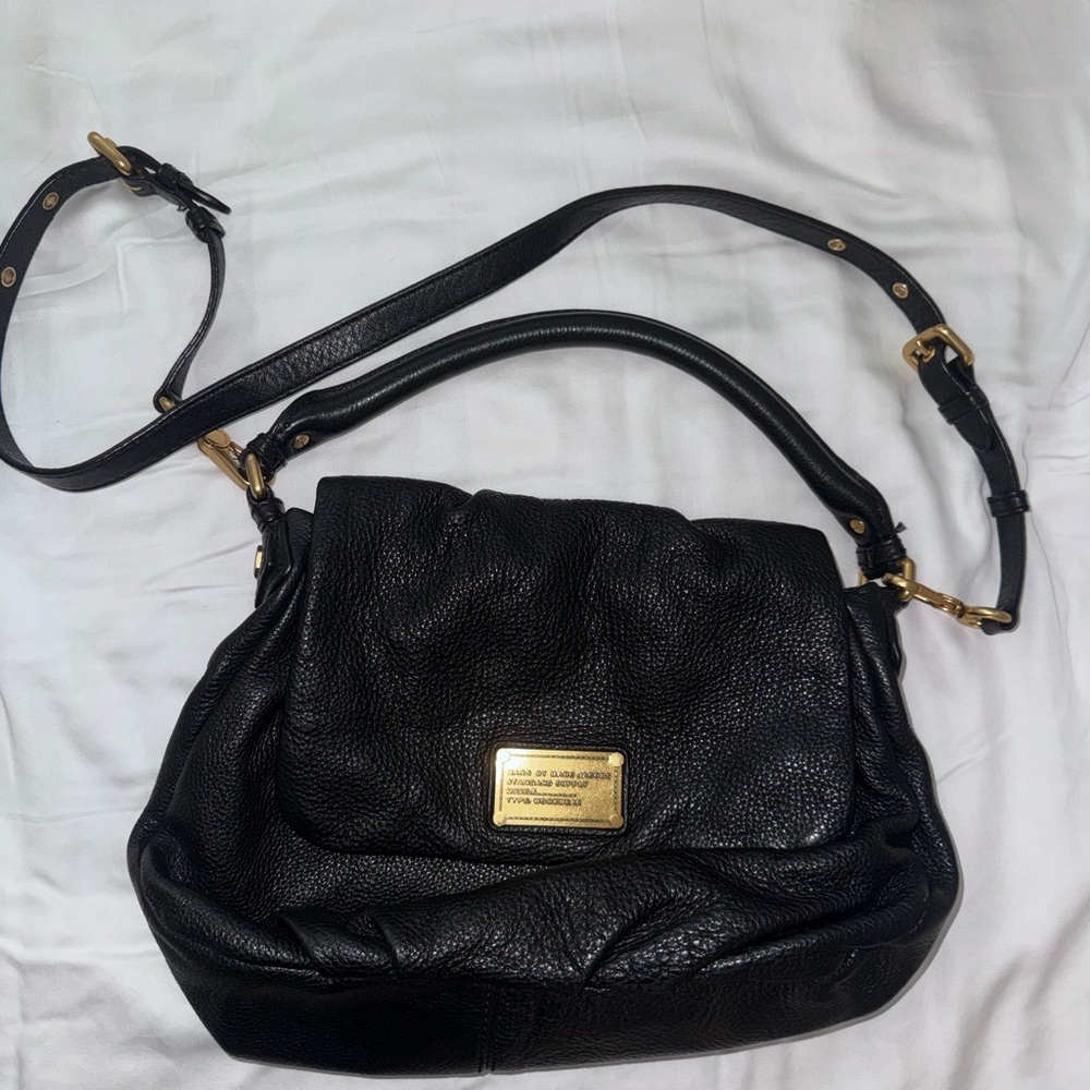 Marc Jacobs Black Leather Shoulder Bag- Classic Q Lil Utika - Picture 2 of 7